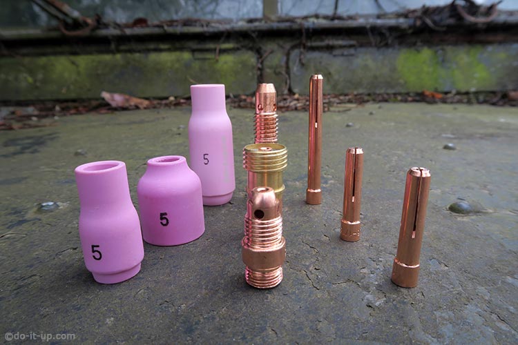 TIG Consumables - Gas Cups, Gas Nozzles & Collets - The Same Size, But Different Types: