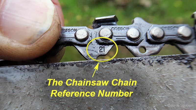 The Chainsaw Chain Reference Number (Usually Found Stamped on the Drive Link)