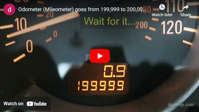 Odometer (Mileometer) - Goes From 199,999 to 200,000 Miles