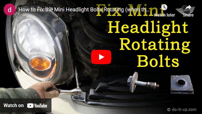 Trying to Remove a Mini Headlight, But the Bolts Keep Rotating – How to Fix