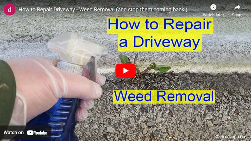 How to Repair Driveway - Weed Removal and stop them coming back (Video)