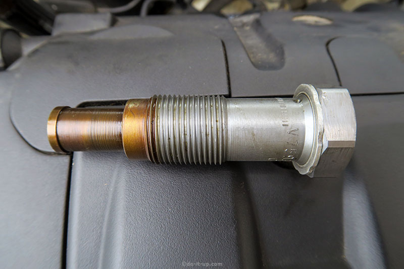 Oil Leaks - The Timing Chain Tensioner (This example is fitted to a 1.6 Litre Petrol Engine, BMW, Citroën, Mini & Peugeot)